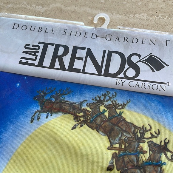 Christmas flag Double Sided Santa with Gifts in Sleigh Flag Winter Wonderland - Picture 2 of 9